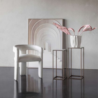 Hylas - Two Ceramic Side Tables with Antique Copper Frame