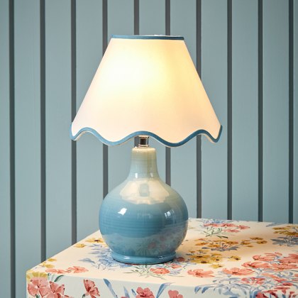 Laura Ashley - Bramhope Table Lamp (Blue Ceramic With Shade)