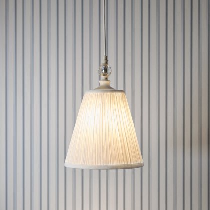 Laura Ashley - Ellis Pendant Satin Cream and Crystal With Shade