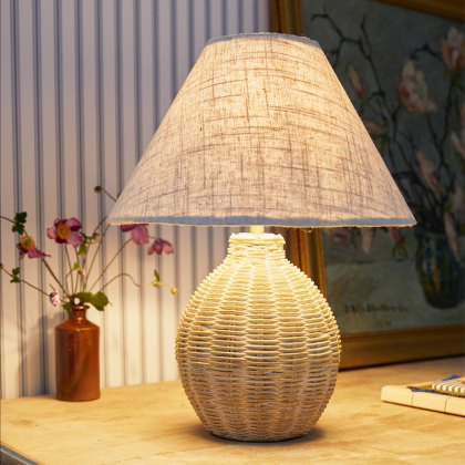 Laura Ashley - Fernhill Table Lamp (Matt Cream With Shade)