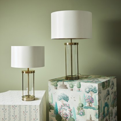 Laura Ashley - Harrington Small Table Lamp (Antique Brass and Glass With Shade)