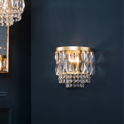 Laura Ashley - Rhosill Wall Light (Matt Antique Brass and Crystal)