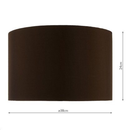 Dar - Voyage Faux Silk Drum Shade 38cm (Brown)