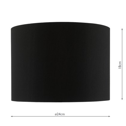 Dar - Roja Cotton Drum Shade 24cm (Black)