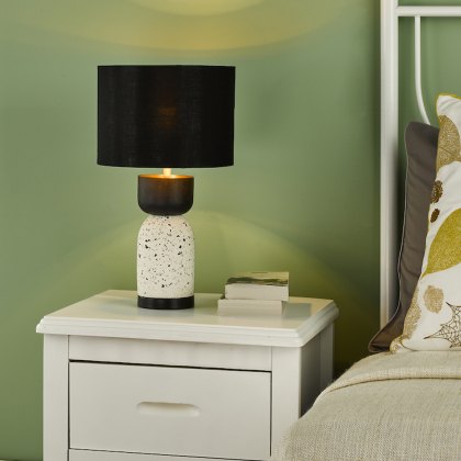 Dar - Roja Table Lamp Terrazzo and Black With Shade