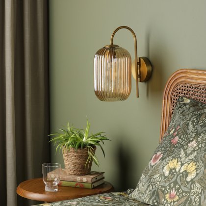 Dar - Idra Wall Light Aged Bronze with Champagne Glass