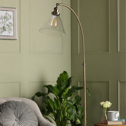 Laura Ashley - Isaac Floor Lamp (Antique Brass and Glass)