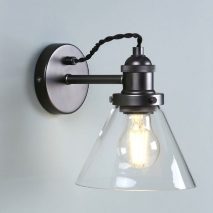 Laura Ashley - Isaac Industrial Nickel 1 Light Wall Light Laura Ashley - Isaac Industrial Nickel 1 Light Wall Light