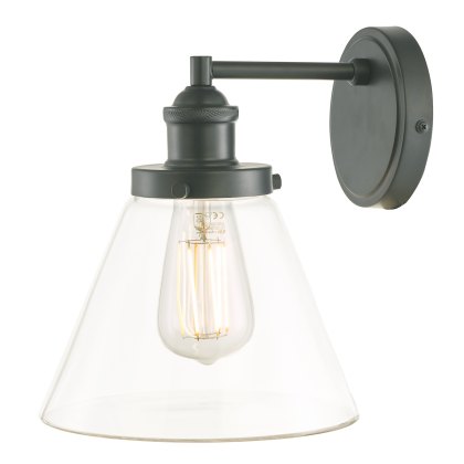 Laura Ashley - Isaac Outdoor Wall Light Charcoal Glass IP44 Laura Ashley - Isaac Outdoor Wall Light Charcoal Glass IP44