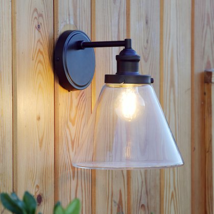 Laura Ashley - Isaac Outdoor Wall Light Charcoal Glass IP44 Laura Ashley - Isaac Outdoor Wall Light Charcoal Glass IP44