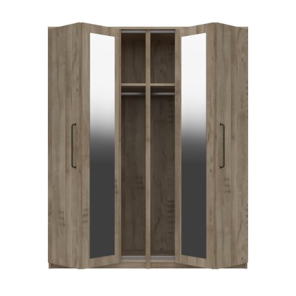 Dorset - Four Door Bifold Wardrobe with Two Mirrors (Soft close) Dorset - Four Door Bifold Wardrobe with Two Mirrors (Soft close)
