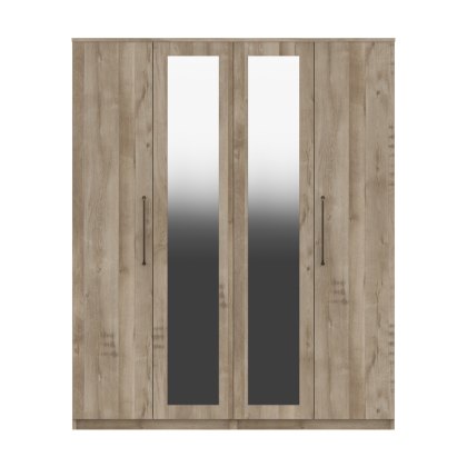 Dorset - Four Door Wardrobe with Two Mirrors (Soft Close) Dorset - Four Door Wardrobe with Two Mirrors (Soft Close)