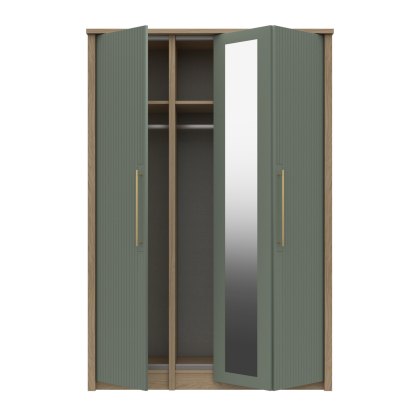 Exeter - Three Door Bifold Wardrobe with Mirror (Soft Close) Exeter - Three Door Bifold Wardrobe with Mirror (Soft Close)