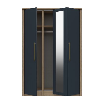 Exeter - Three Door Bifold Wardrobe with Mirror (Soft Close)