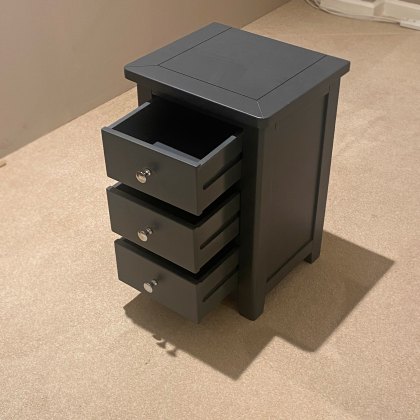 Hartford Bedroom - Painted 3 Drawer Bedside (Charcoal)