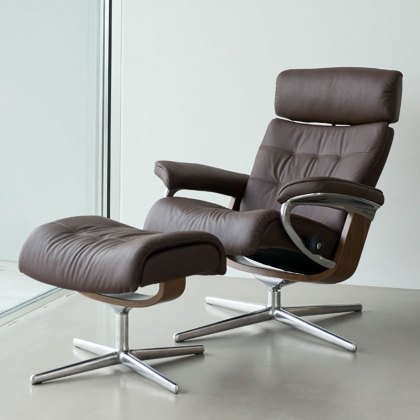 Stressless Erik - Recliner Chair and Footstool (Cross Base)