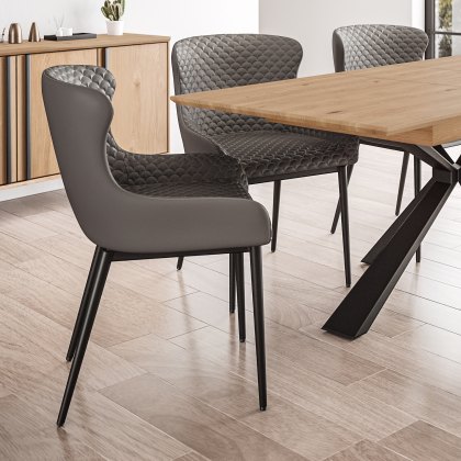 Gibralta - Dining Chair (Slate Grey Faux Leather)