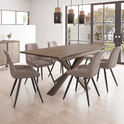 Malta - Extending Table with Wooden Base (160cm)