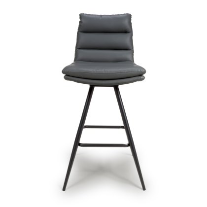 Nobo - Swivel Bar Chair (Grey Faux Leather) Nobo - Swivel Bar Chair (Grey Faux Leather)