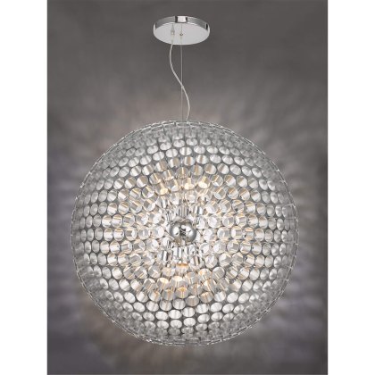 Dar - Serafina 6 Light Pendant Brushed Chrome Large