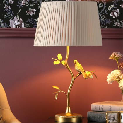 Laura Ashley - Egelton Table Lamp Aged Brass and Taupe With Shade