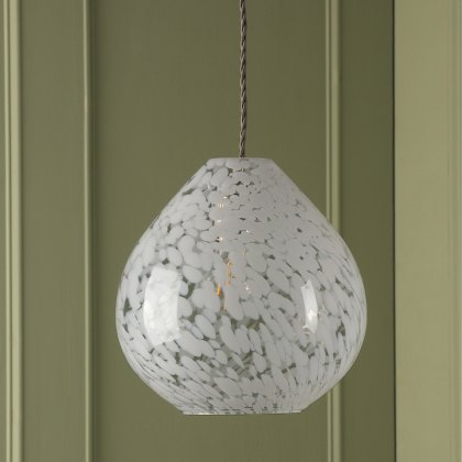 Laura Ashley - Confetti Easy Fit Pendant (White Art Glass and Polished Chrome)