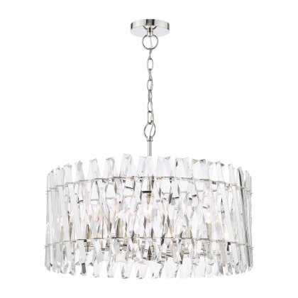 Dar - Entwine 8 Light Pendant Polished Nickel and Crystal Dar - Entwine 8 Light Pendant Polished Nickel and Crystal