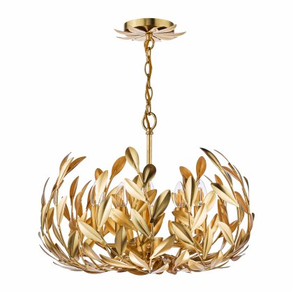 Dar - Ercilia 5 Light Pendant Gold Leaf Dar - Ercilia 5 Light Pendant Gold Leaf