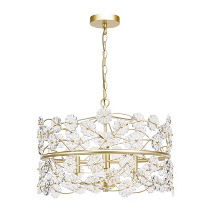 Dar - Fonda 3 Light Pendant Satin Gold and Glass Dar - Fonda 3 Light Pendant Satin Gold and Glass