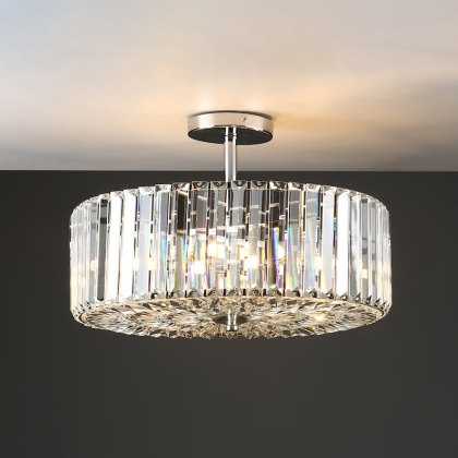 Laura Ashley - Fernhurst 4lt Semi Flush Polished Chrome Glass Laura Ashley - Fernhurst 4lt Semi Flush Polished Chrome Glass