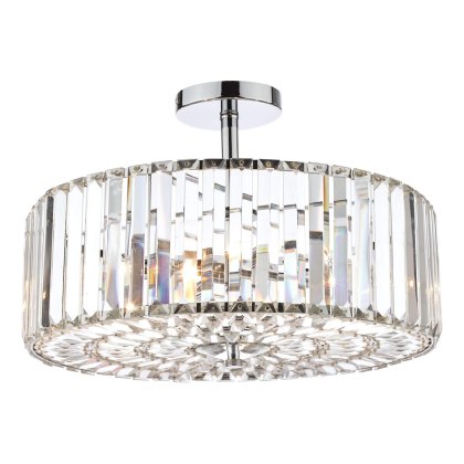 Laura Ashley - Fernhurst 4lt Semi Flush Polished Chrome Glass Laura Ashley - Fernhurst 4lt Semi Flush Polished Chrome Glass