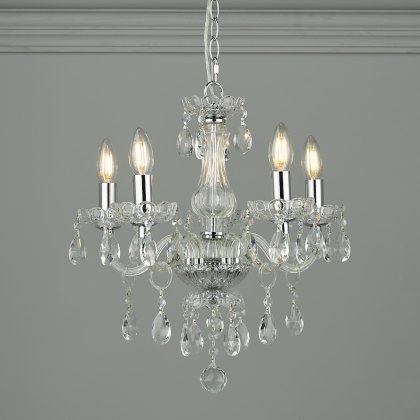 Laura Ashley - Harriet 5 Light Crystal Polished Chrome Chandelier Laura Ashley - Harriet 5 Light Crystal Polished Chrome Chandelier