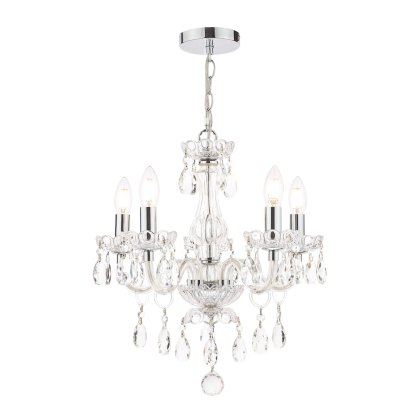 Laura Ashley - Harriet 5 Light Crystal Polished Chrome Chandelier Laura Ashley - Harriet 5 Light Crystal Polished Chrome Chandelier