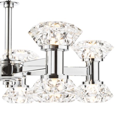 Dar - Tiana 10 Light Armed Pendant Polished Chrome Dar - Tiana 10 Light Armed Pendant Polished Chrome