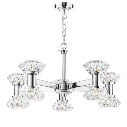 Dar - Tiana 10 Light Armed Pendant Polished Chrome Dar - Tiana 10 Light Armed Pendant Polished Chrome