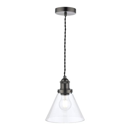 Laura Ashley - Isaac Pendant Industrial Nickel Glass Laura Ashley - Isaac Pendant Industrial Nickel Glass