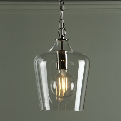 Laura Ashley - Ockley Pendant Polished Chrome Glass Laura Ashley - Ockley Pendant Polished Chrome Glass