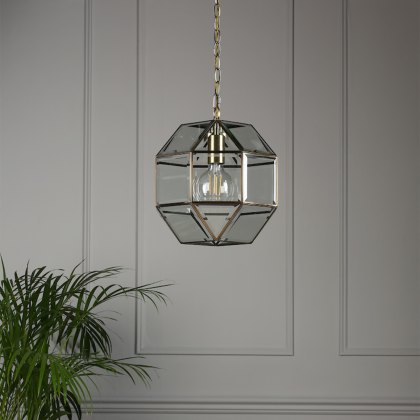 Laura Ashley - Blackwell Pendant Antique Brass Glass