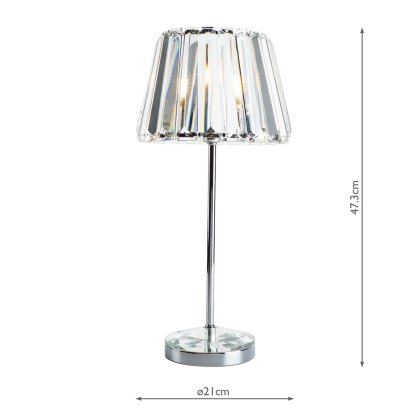 Laura Ashley - Capri Small Table Lamp (Polished Chrome With Crystal Glass Shade)