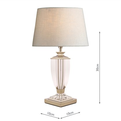 Laura Ashley - Carson Small Table Lamp Polished Nickel Crystal Base Only