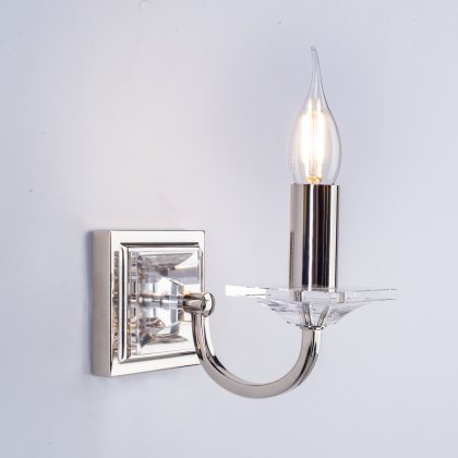 Laura Ashley - Carson Wall Light Polished Nickel Glass