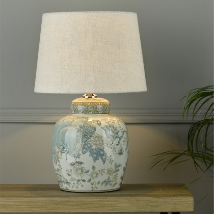 Laura Ashley - Elizabeth Ceramic Table Lamp With Bird Print Design Base Only