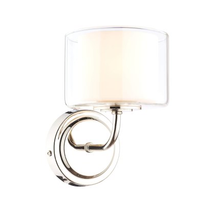 Laura Ashley - Southwell Wall Light Polished Nickel Glass Shade Laura Ashley - Southwell Wall Light Polished Nickel Glass Shade