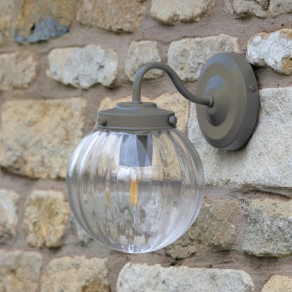 Laura Ashley - Georgie Outdoor Wall Light Matt Grey Glass IP44 Laura Ashley - Georgie Outdoor Wall Light Matt Grey Glass IP44
