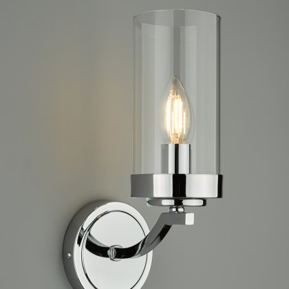 Laura Ashley - Joseph Wall Light Polished Chrome Glass Laura Ashley - Joseph Wall Light Polished Chrome Glass
