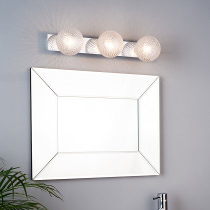 Laura Ashley Prague - 3 Light Bathroom Wall Light Polished Chrome Glass IP44 Laura Ashley Prague - 3 Light Bathroom Wall Light Polished Chrome Glass IP44