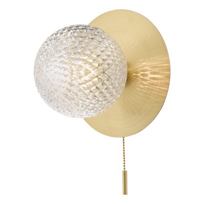 Laura Ashley - Prague Bathroom Wall Light Glass Satin Brass IP44 Laura Ashley - Prague Bathroom Wall Light Glass Satin Brass IP44