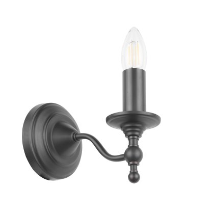 Laura Ashley - Ludchurch Single Wall Light Industrial Black Bracket Only Laura Ashley - Ludchurch Single Wall Light Industrial Black Bracket Only