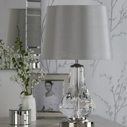 Laura Ashley - Humby Touch Table Lamp (Crystal Polished Nickel With Shade)