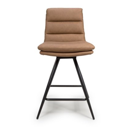 Nobo - Swivel Counter Chair (Tan Faux Leather) Nobo - Swivel Counter Chair (Tan Faux Leather)
